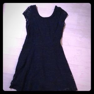 Blue floral lace Short sleeve dress wet seal Sz S